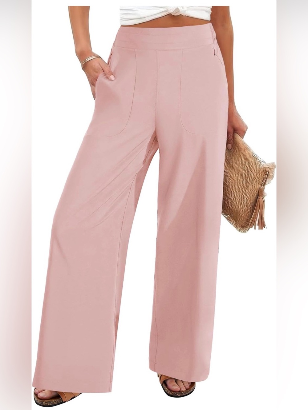 A545Women's Wide Leg Pants in Blush Pink Large NWT - Picture 1 of 5